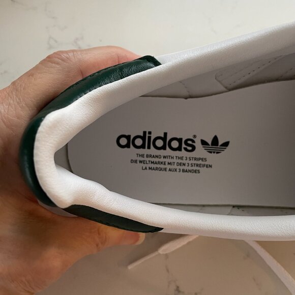 Adidas Gazelle Lace Up Lo Cut Signature 3 Stripe Sneakers Wht Grn Blk Sz 9 NWOT - Picture 9 of 12